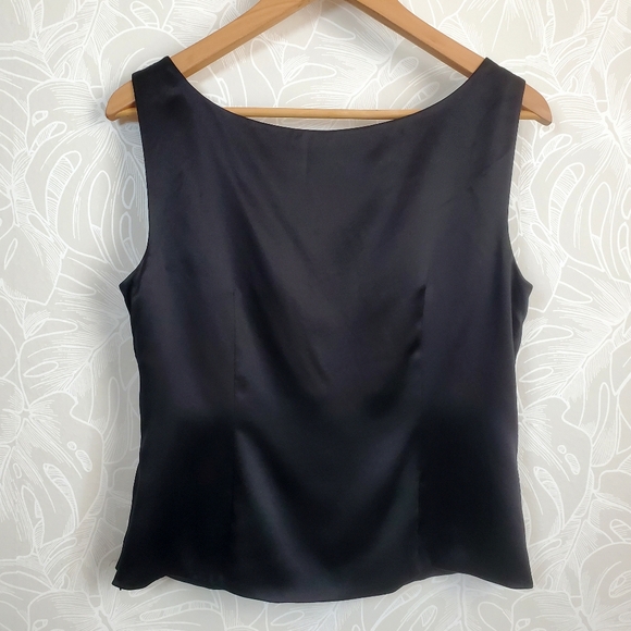 Lafayette 148 Black Silk Blouse Sleeveless Top Women's Size 6 100% Silk - Picture 5 of 9